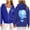 Blue, variant on Womens Bubble Print Zip Up Hoodies Preppy Style Trendy Aesthetic Pullover Sweatshirts Streetwear Casual Fashion Tops Streetwear Hoodies Red L