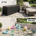 thumbnail image 5 of 220 Gallon Outdoor Storage Box, Lockable Deck Boxes Waterproof, Storage Cabints with lids for Patio Furniture, Outdoor Cushions and Garden Tools (220 Gallon, Black), 5 of 7