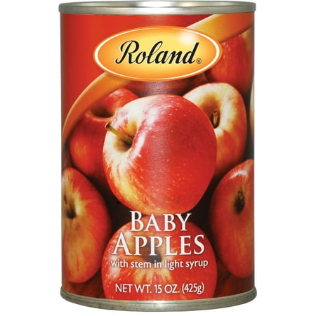 (3 Pack) Roland Baby Apples in Light Syrup, 15 Oz
