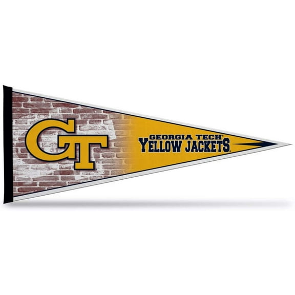 Georgia Tech Yellow Jackets Soft Felt Pennant, Primary Design, 12x30 Inch, Easy To Hang
