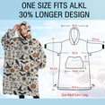 thumbnail image 4 of Oversized Wearable Blanket Hoodie,Beige Halloween Pumpkin Skull Bat Pattern Sherpa Blanket Hoodie with Super Pockets,Super Warm Fuzzy Pullover for Women & Men, 4 of 6