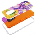 thumbnail image 2 of Kaleidio Case For Motorola Moto G7 Power, Moto G7 Supra [Natural TUFF] Impact Protective Hybrid Shock Absorption 3-Piece Dual Layer Rubber Cover w/ Overbrawn Prying Tool [Orange Purple Chrysanthemum], 2 of 7