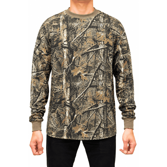 Access Men's Heavyweight Long Sleeve Thermal Crew Neck Top (Forest, small)