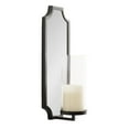 thumbnail image 4 of Kate and Laurel Ciel Glam Mirrored Wall Sconce, 6 x 5 x 16, Black, Modern Scalloped Candle Holder with Removable Glass Cylinder and Mirror for Bathroom or Bedroom Wall Decor, 4 of 9