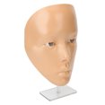 thumbnail image 1 of Makeup Practice Face, Safe Silicone Reusable 5D Makeup Mannequin Face, Full Face prosthetic Makeup Practice Board with Plastic Stand for Self Taught or Professional Makeup Artist, 1 of 7
