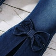 thumbnail image 5 of Cowsor Toddler Girl's High Waisted Bow Front Bell Bottom Jeans Flare Leg Denim Pants, 5 of 7
