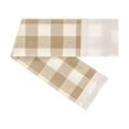thumbnail image 2 of PowerSellerUSA French Door Curtain, Elegant Buffalo Plaid Curtains for Front Door, Classic Farmhouse Country Decor Plaid Gingham Checkered Design Door Curtains, 54" W x 40" L Single Panel, Beige, 2 of 7
