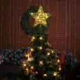 thumbnail image 2 of Christmas Tree Topper, Battery Powered 3D Geometric Star Decorative LED Lights Bright Star Lighting with Springy Base for Holiday Xmas Tradition Moravian Tree Christmas Decor - Champagne Gold, 2 of 8