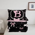 thumbnail image 5 of meiyoeat Bowknot Alphabet B Twin Comforter Sets For Girls,Kids Pink Coquette Bow Bedding Set,Pink Reversible,2pcs, 5 of 7