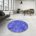 thumbnail image 3 of Ahgly Company Indoor Square Patterned Light Slate Blue Area Rugs, 6' Square, 3 of 6