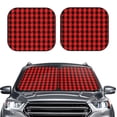 thumbnail image 2 of Fotbe Retro red and Black Houndstooth Juego de 2 Piezas de Parasoles para Parabrisas | Bloqueador Solar para Auto | Accesorios Plegables para Protección Solar Interior-Medium, 2 of 6