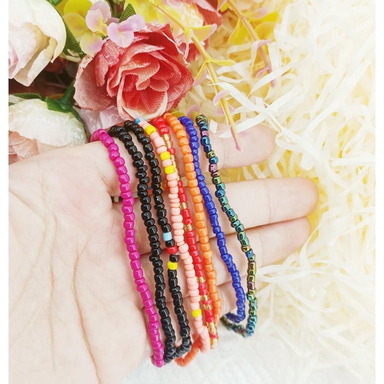 Ankle Bracelets Set for Women Stretch Beachy Jewelry Beaded Boho Foot Colorful Anklets Chain Adjustable for Girls 20 Pcs