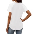 thumbnail image 6 of Women's Summer Short Sleeve V Neck Solid Color Comfy Tops Shirts Blouses Crewneck Regular Fit Casual Daily Wear Vacation Beach Outfits Fashion Essential Gift | Sopatenor,White XL, 6 of 9