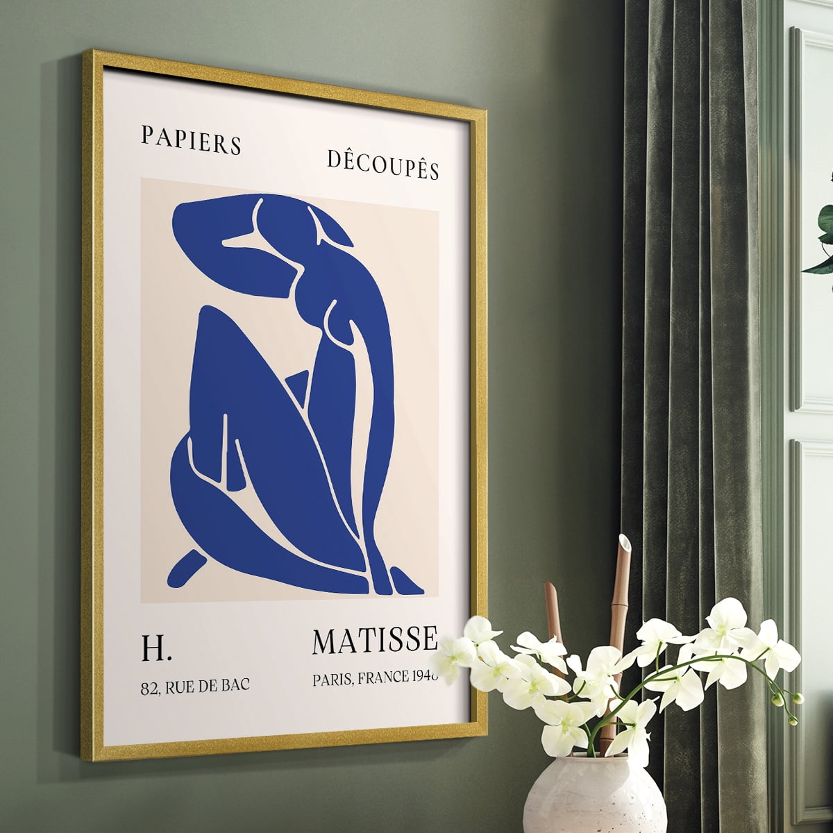 Matisse CLXVII Framed Print in Gold Solid Wood 16 x 20 Framed Print