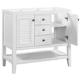 thumbnail image 2 of 36" Bathroom Vanity Base Only, Bathroom Storage Cabinet with Two Cabinets and Drawers, Modern Bathroom Cabinet Base with Open Shelf, Solid Wood Frame, White, 2 of 8