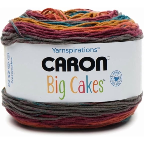 Caron Big Cakes Self Striping Yarn ~ 603 yd/551 m / 10.5oz/300 g Each (Toffee Brickle)