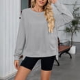 thumbnail image 4 of Tittly Long Sleeve Shirts for Women, Crewneck Sweatshirt, Women'S Training Sweatshirts, Sweatshirts for Teen Girls, Athletic Sweatshirts for Women Gray XL, 4 of 9