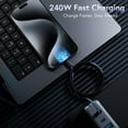 thumbnail image 3 of AFFHAUSEN USB C to USB C Cable 7ft Braided Black, 240W Fast Charging, 480Mbps, Nylon Braided USB-C Cord for MacBook Pro/Air, iPad Pro, Dell XPS, Samsung Galaxy S25, Laptops, 3 of 6