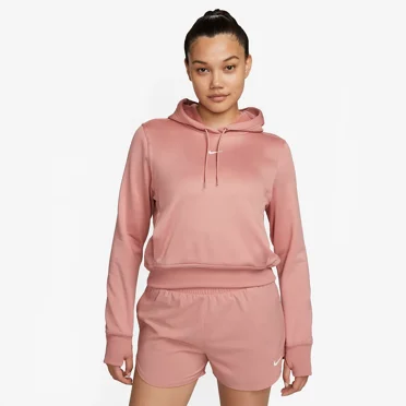 Nike Women's One Therma-FIT Pullover Hoodie, Red Stardust / White, XXL