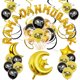 thumbnail image 1 of Kit de globos de fiesta para Ramadan Mubarak, 50 unidades, Mylar Gold Moon Sta, 1 of 2
