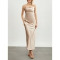 thumbnail image 3 of Faithtur Robe Longue Moulante pour Femmes Couleur Unie Bretelles Spaghetti Col Bénitier Robe Sans Manches Été Dos Nu Cami Robe, 3 of 9