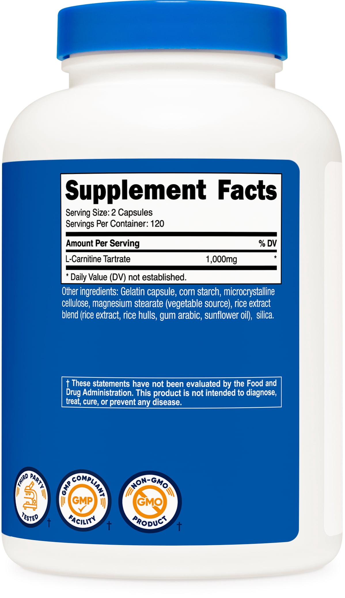 Nutricost L-Carnitine Tartrate Supplement, 240 Capsules, 500mg, 1000mg per  Serving