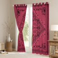 thumbnail image 3 of Manfei Boho bohemian Floral Black Out Curtains,Vintage Damsk Curtains Pack of 2 (42x63 Each),Pink Black Bedroom Curtains For Men Women,Super Cozy Room Decor, 3 of 6