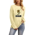 thumbnail image 5 of XCHQRTI Sunflower Shirts for Women Long Sleeve Sunflower Top Ladies Graphic Tees Tshirt, 5 of 8
