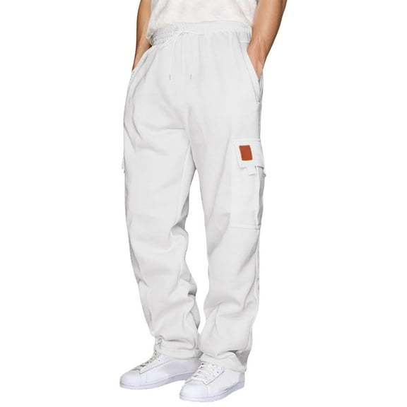 MEZZALL Men's Casual Pants Comfortable Solid Color Utility Joggers With Multiple Pockets Outdoor Work Daily Wear Breathable Slacks Trousers