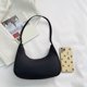 thumbnail image 2 of Bolsa tote de nylon de color sólido para mujer con asa superior con cremallera de media luna (negro) Ehuebsd  Para Estrenar, 2 of 9