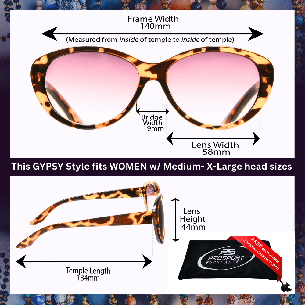 proSPORT Reading Sunglass Reader Cat Eye Oversized Tortoise Women NOT BIFOCAL