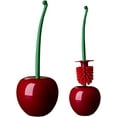 thumbnail image 2 of Toilet Brush and Holder Set, Toilet Bowl Cleaners Brush and Holder, Toilet Scrubber Brush with Holder Bowl & Long Handle Cute Toilet Brush Standing Cherry Toilet Cleaner Brush for Bathroom, Wine Red, 2 of 7