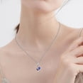 thumbnail image 4 of Taioiat Double Birthstone Necklaces for Women 18K Gold Plated Birthstone Rose Flower Jewelry Anniversary Valentines Day Mother's Day Birthday Gifts for Her Wife Girlfriend Mom, 4 of 7