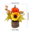 thumbnail image 4 of Racsoh Artificial Maple Leaf Pumpkin Potted Plants, Mini Fall Faux Sunflower Greenery Ornament, Realistic Thanksgiving Decoration, for Desktop Office Decor (C), 4 of 7