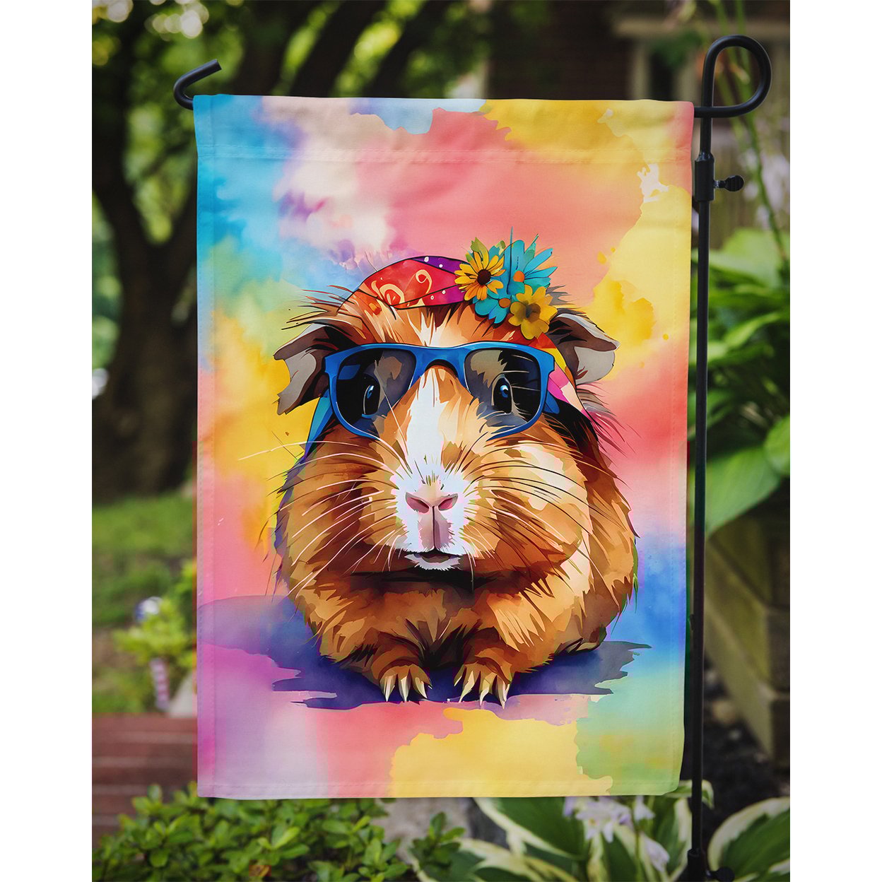 thumbnail image 3 of Hippie Animal Guinea Pig Garden Flag 11.25 in x 15.5 in, 3 of 5