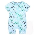 thumbnail image 4 of Penkiiy Baby Boys and Girls' Summer Short Sleeve One-Piece Romper Cute Cartoon Zipper Jumpsuit Outfits 12-24 Months Light Blue, 4 of 4