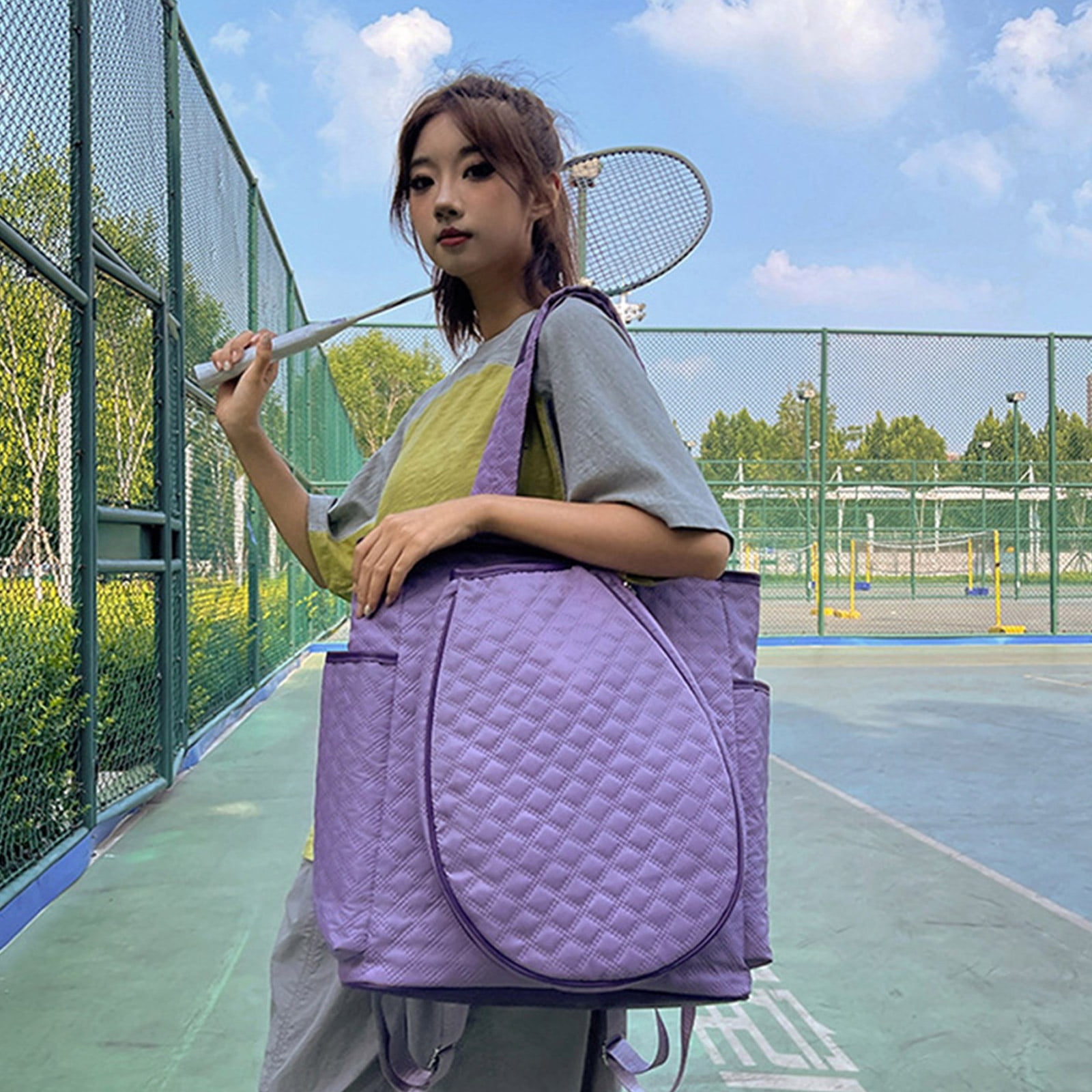 Sport Duffle Bag for Tennis, Large Backpack Holds 2 Rackets, Overnight Gym Weekender for Men Women