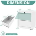 thumbnail image 3 of 2 Drawer File Cabinet with Lock,Metal Lateral File Cabinets for Home Office,Steel Wide Filing Organization Storage Cabinets for Hanging Files Letter/Legal/F4/A4 Size,Assembly Required(White), 3 of 14