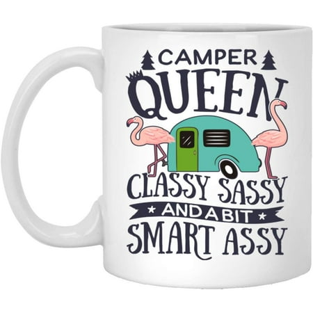 

Funny Coffee Mugs Camper Queen Classy Sassy And A Bit Smart Assy Ceramic Coffee Mug 11 Oz Tea Cup Unique Birthday and Holiday Gifts