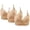 Beige, variant on WREESH 3 Pack Push-Up Bras Women Printing Gathered Together Large Size Daily Bra Underwear No Underwire Bras Underwear Beige