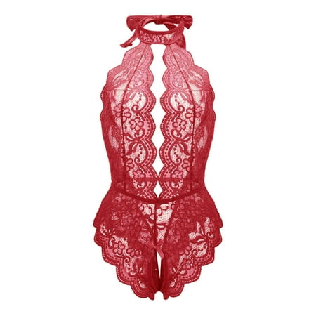Women Lingerie Lace Bodysuit Deep V Teddy Nightgown kawaii lingerie cute lingerie for women travel clothes