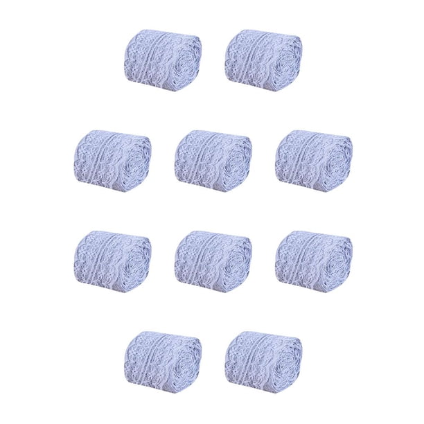 Cateissary Banda de encaje para ropa de 10 metros, adorno de costura para manualidades, decoración de tela colorida, accesorios artesanales amigables con Gris 10mx4.5cm 10piezas Cateissary CBP054823