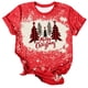 thumbnail image 1 of Navidad Tops de Mujer, Cuello Redondo Camiseta de Manga Corta con Estampado de Vacaciones, Blusa de Moda Casual, 1 of 4