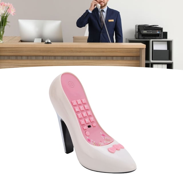 Teléfono Con Cable de ABS de Moda, Un Teléfono de Calzado de Tacón Alto de Moda de Moda de Sonido de Sonido Claro con forma especial Con Almacenamiento de Números para