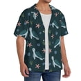 thumbnail image 4 of Xecao offers the Cute Turtle for Men's Casual Short-sleeved Shirt, a button-up collared shirt with a pocket, perfect for beach vacations and yacht travel in the Medium size., 4 of 7