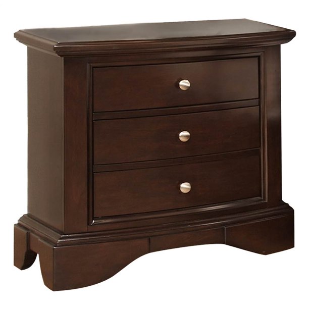 3Drawer Nightstand with Nickel Hardware