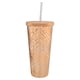 thumbnail image 1 of Vaso Plástico Grande Ambient 21 con Relieve Estilo Diamante 600 ml Dorado, 1 of 3