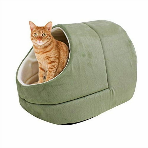GOOPAWS Covered Cat & Dog Bed, Sage Green