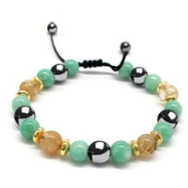 BFGFGO Hematite and Aventurine Crystal Healing Bracelet, 8mm Beads, Unisex