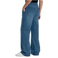 thumbnail image 5 of DeHolifer Jeans for Men Loose Wide Leg Baggy Bell Bottom Denim Pants Stretch Flared Leg Jeans Streetwear Blue XL, 5 of 5